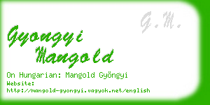 gyongyi mangold business card