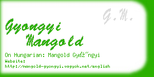 gyongyi mangold business card